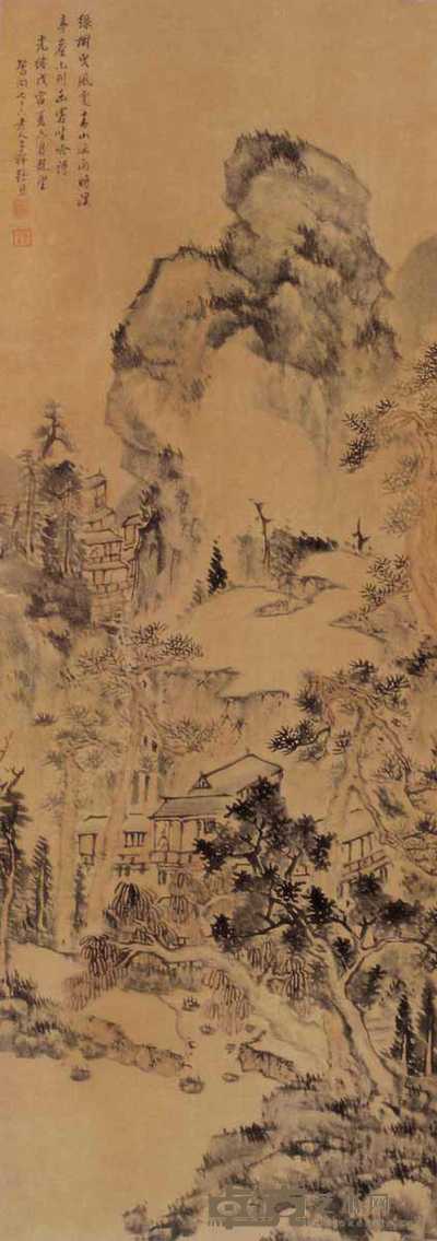 张熊 1978年作 山水 立轴 122×43cm